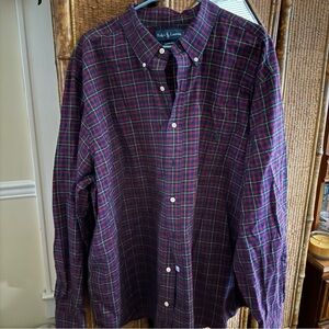 Ralph Lauren Men's Checkered Shirt - Red and Blue